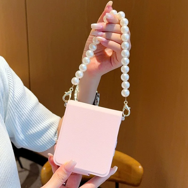 

Pink Flip Case For Xiaomi Mix Flip Phone Case For Oppo Find N3 Flip / N2flip / Galaxy Z Flip6 5 Book Style Case Women Gifts