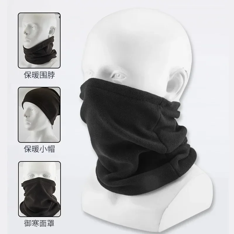 Cycling Headgear Winter Warm Bib Polar Fleece Neck Tube Ear Warmer Fishing Skating Running Sport Scarf For Camping Hiking