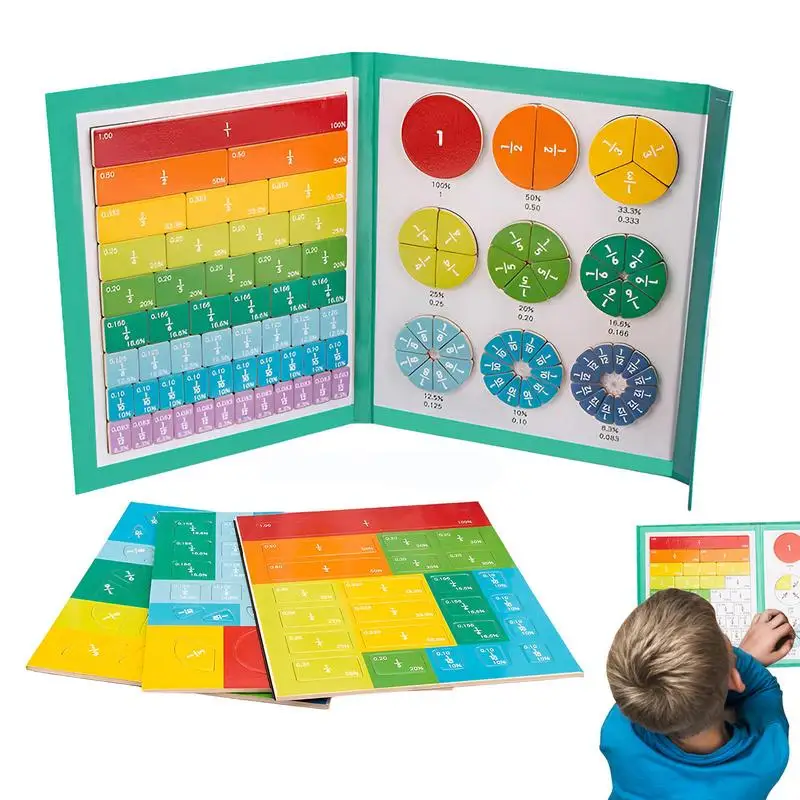 Magnetic Fraction Puzzle Educational Circles Fraction Tiles Puzzle Math Manipulatives For Elementary School For Kids Students