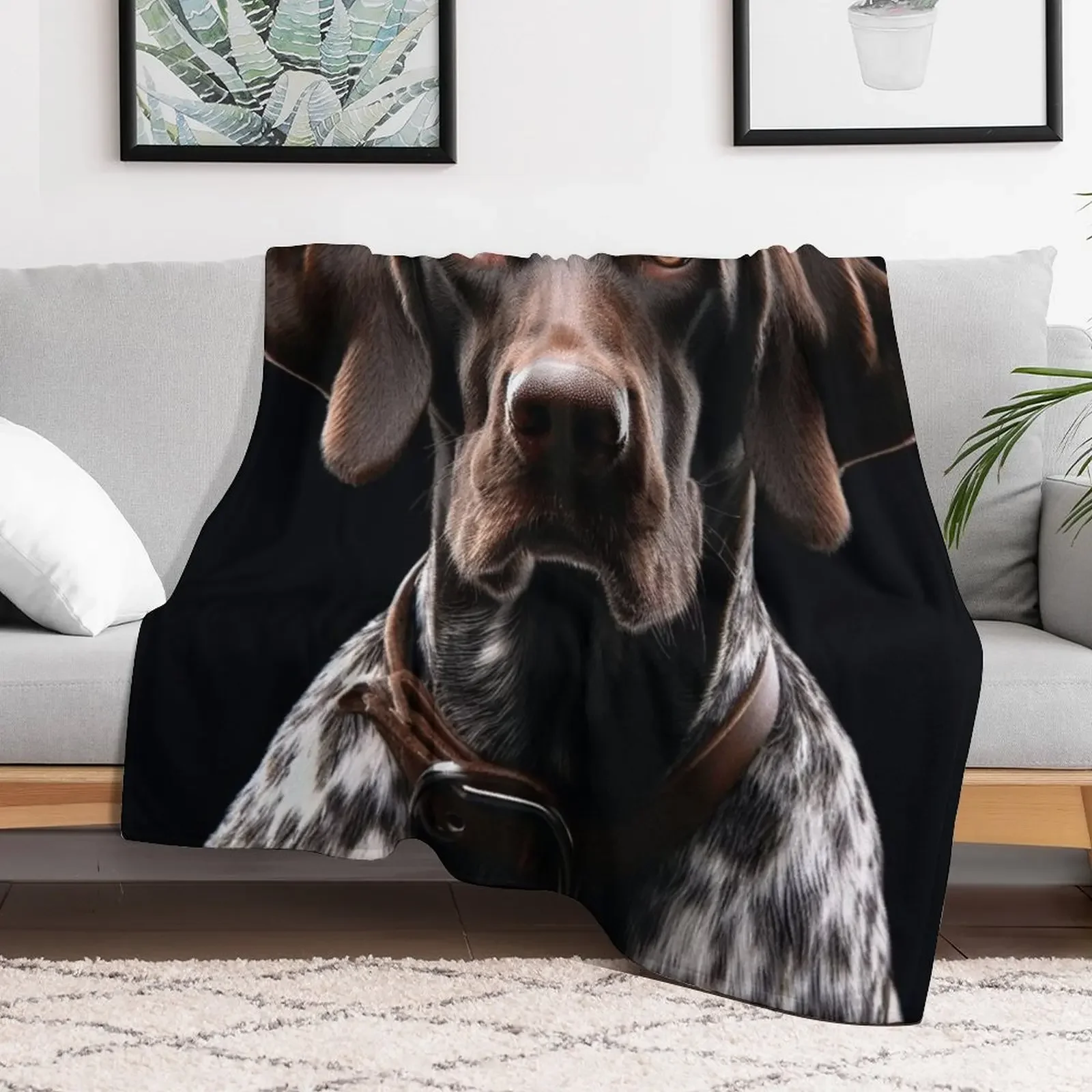 Realistic German Shorthaired Pointer Pawtrait Throw Blanket Hair Custom Sleeping Bag Blankets