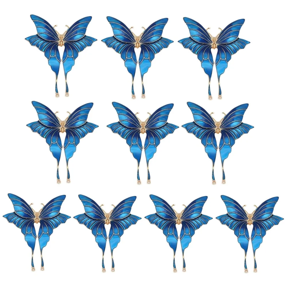 Alloy Material Butterfly Hair Accessories Antique Finish Drip Oil Effect Butterfly Clothing Accessories Enamel Coating