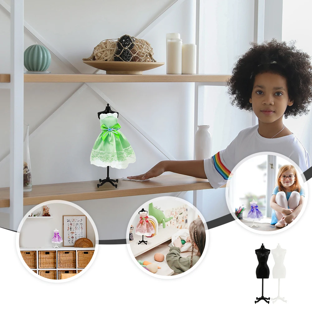 

4 шт., аксессуары для небольшого дома, стойка для одежды, прочный мини-кронштейн для манекена для платья, костюма, футболка, ювелирное украшение, подарок