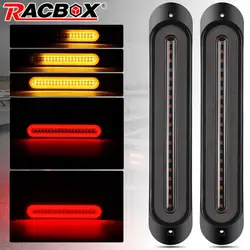 Motorcycle 3 in 1 LED Tail Brake Light 68 LED Turn Signal Lights Red Amber Running Light 12V 24V For Cafe Racer Bobber Chopper