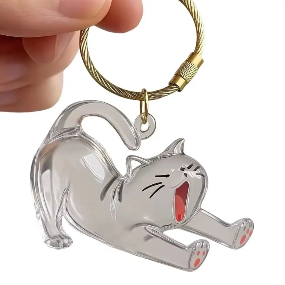New Transparent Cat Hair Storage Keychain DIY Decoration Cute Pet Fur Keepsake Capsule Gifts Pet Hair Container Pet Mementos