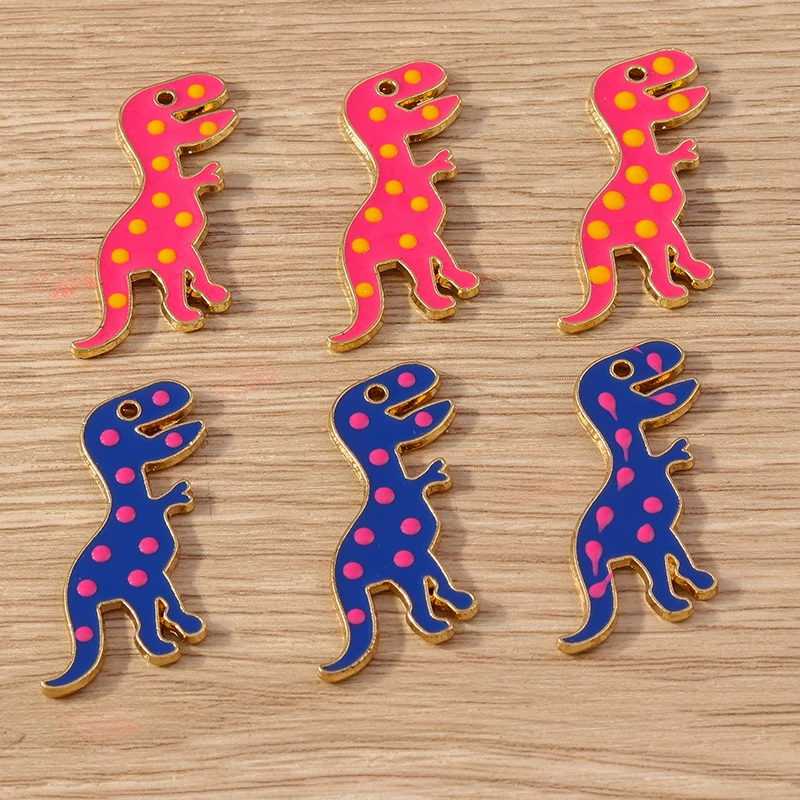 

10pcs 16x32mm Cartoon Animal Charms Enamel Dinosaur Charms Pendants for Jewelry Making Necklaces Earrings DIY Crafts Accessories