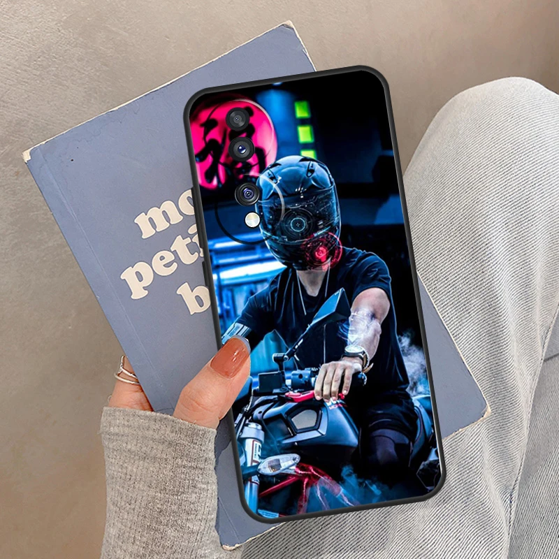 حافظة فنية نيون للدراجات النارية لهاتف Honor Magic 5 6 7 8 Pro لهاتف Honor 200 400 Lite 50 70 90 X8a X8b X9a X9b X9c #3