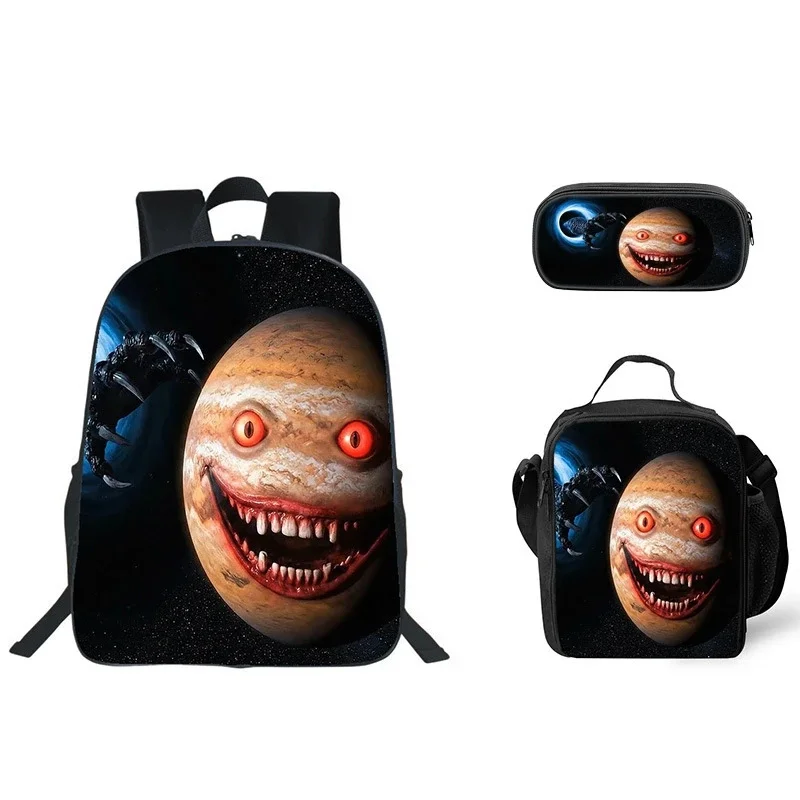 

The Moon Woke Up Backpack Set Lunar Awakening Planet Print School Ready Pencil Case Lunch Bag For Kids Back To Class Cute Trendy