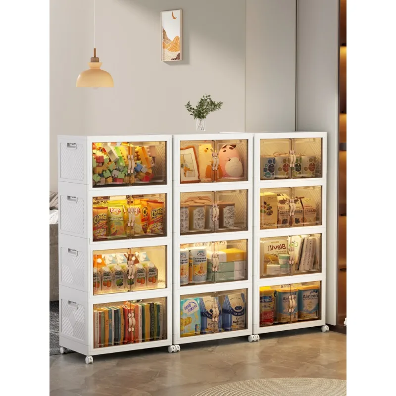 Plastic Containers Home Organization Snap-together Stackable PP Bins Modular Toys Foldable Rectangle White 6-10L Capacity