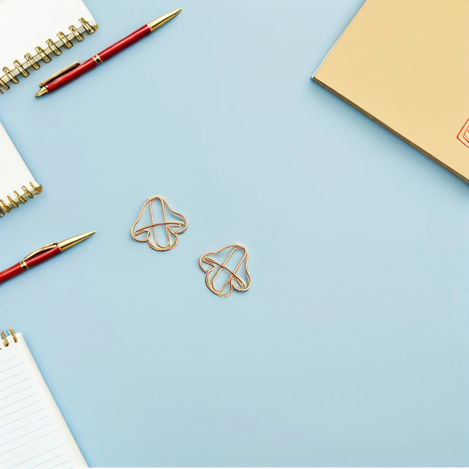 20pcs Metal Paper Clips Mushroom Shape For Office Home School Document Fixing Clips Multi-Use Practical Stationery Supplies