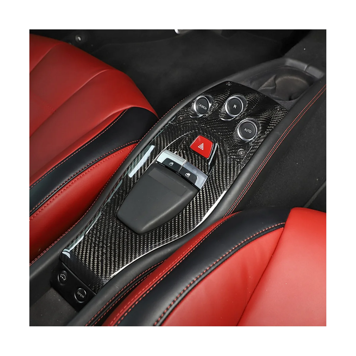 For Ferrari 458 2011-2016 Dry Carbon Fiber Car Central Control Gear Shift Panel Cover Trim Decoration Accessories