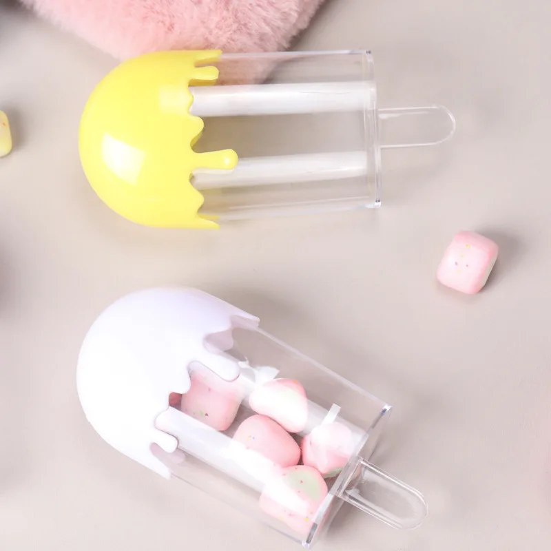 Ice Cream Shape Plastic Candy Box Creative Storage Box Transparent Sugar Packaging Gift Box for Wedding Birthday Party