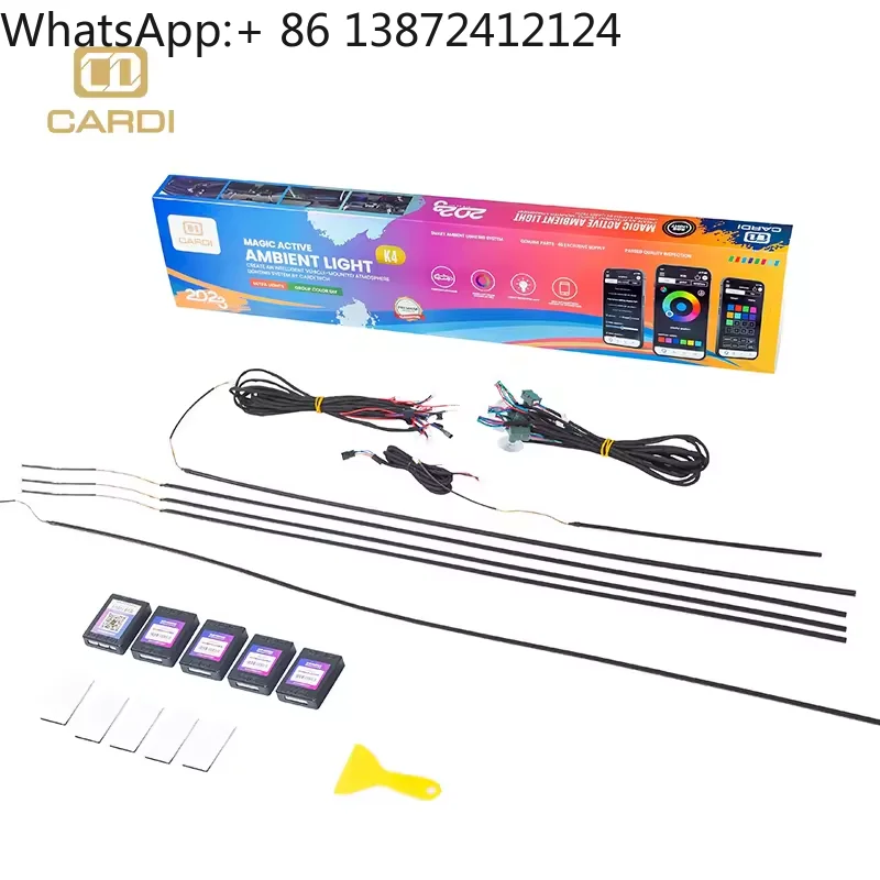

"CARDI" K4 Plus Voice Music-Activated LED Strip Light Kit Auto Interior Car Lamp With APP Control Decorative Colorful Changing