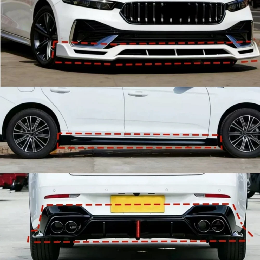 unpainted body kit for Geely Preface 2026 convert front shovel rear lip side skirt accessories