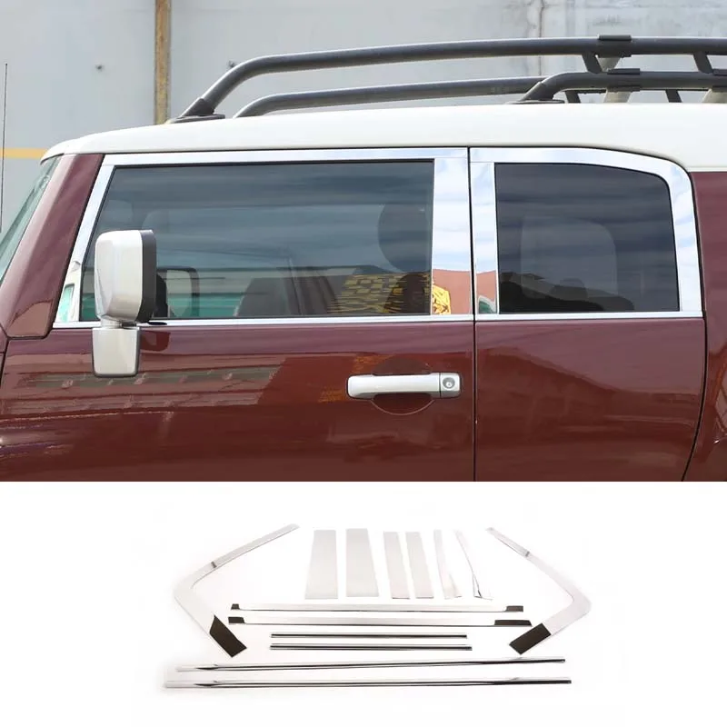 

For 2007-2021 Toyota FJ Cruiser stainless steel silver car styling car window protection trim sticker car exterior accessories