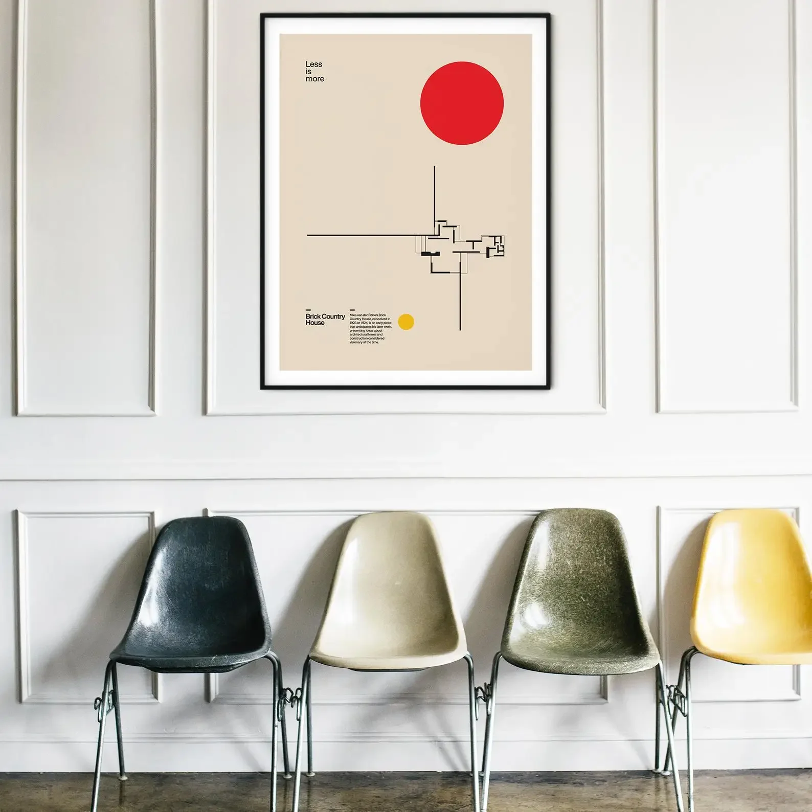 

Poster Brick Country House Ludwig Mies van der Rohe Minimal Architecture Bauhaus Design Wall Art