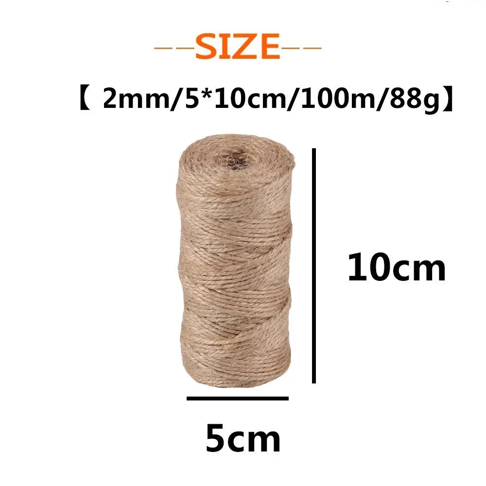 2mm*100m/roll Hemp Linen Cords Rope To Tie Burlap Twine Rope String DIY Craft Decoration Cuerda Yute Corde Chanvre Linen webbing