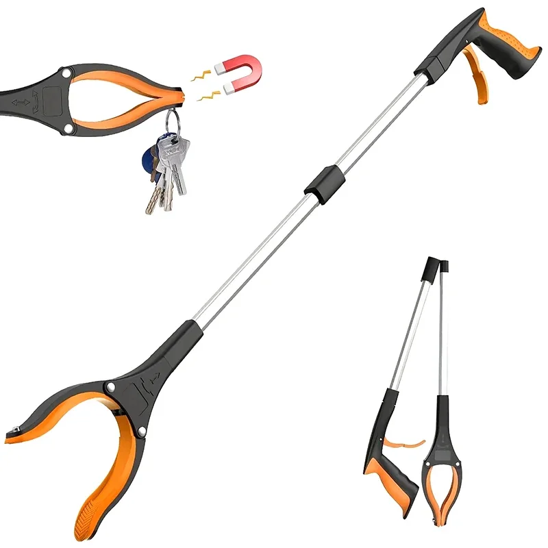

32 Inch Extra Long Foldable Grabber Reacher Pickers Garbage Pick Up Mobility Aid Reaching Assist Hand Tools for Elderly
