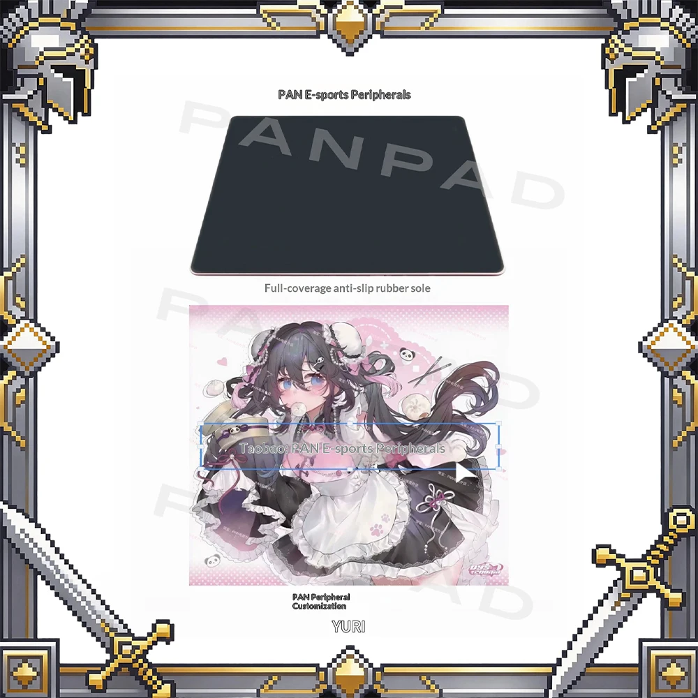 PAN Esports Dysphoria New Year Yuri Glass Gaming Mousepad  FPS Both Speed And Smoothness Mouse Pad For APEX CSGO PC Accessories