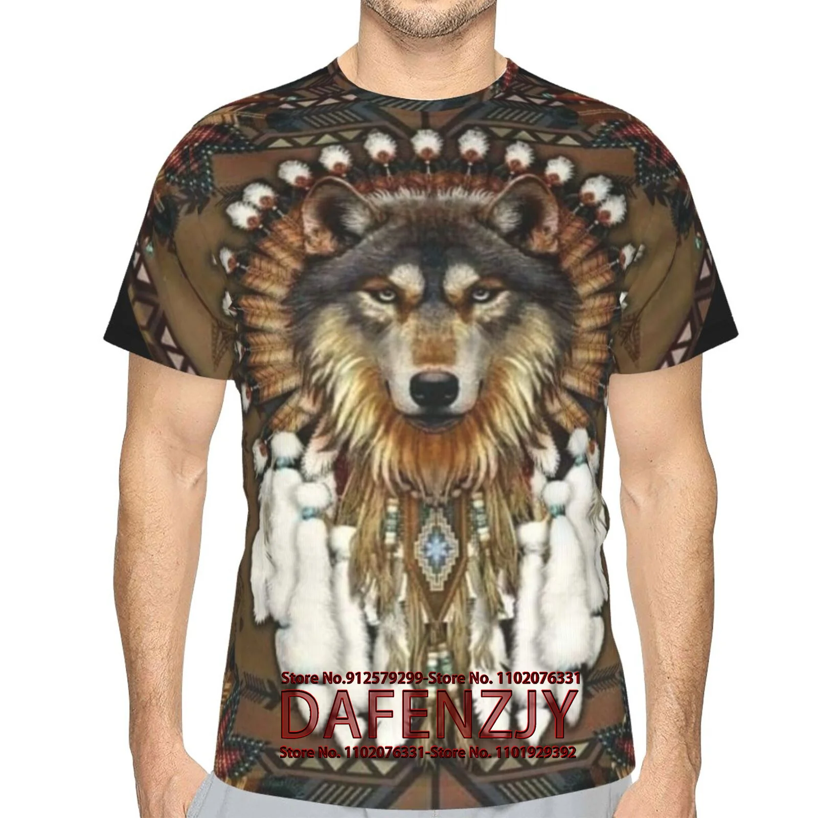 

Native Style Indian 3D Print Animal T-shirt For Men Summer Short Sleeve Tops Pullover 2024 Fashion Streetwear Men's Cool Clothes