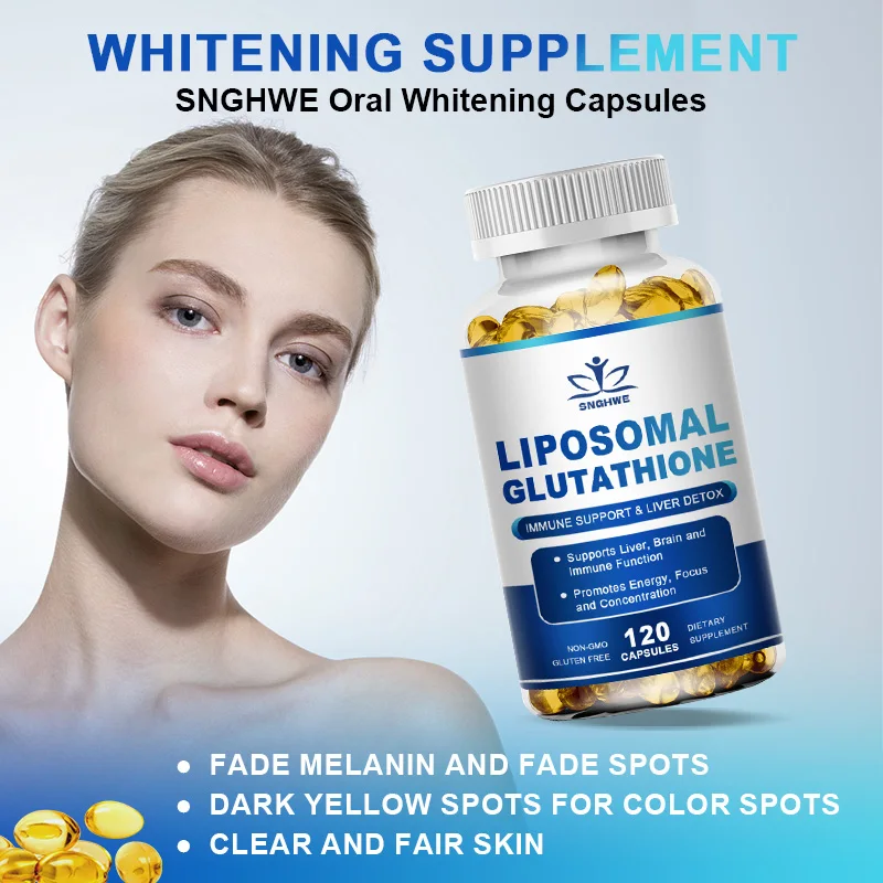 Vitamin Glutathione Skin Whitening Capsules - Liver Detoxification & Immune Support Supplements - Maintains Youthful Appearance