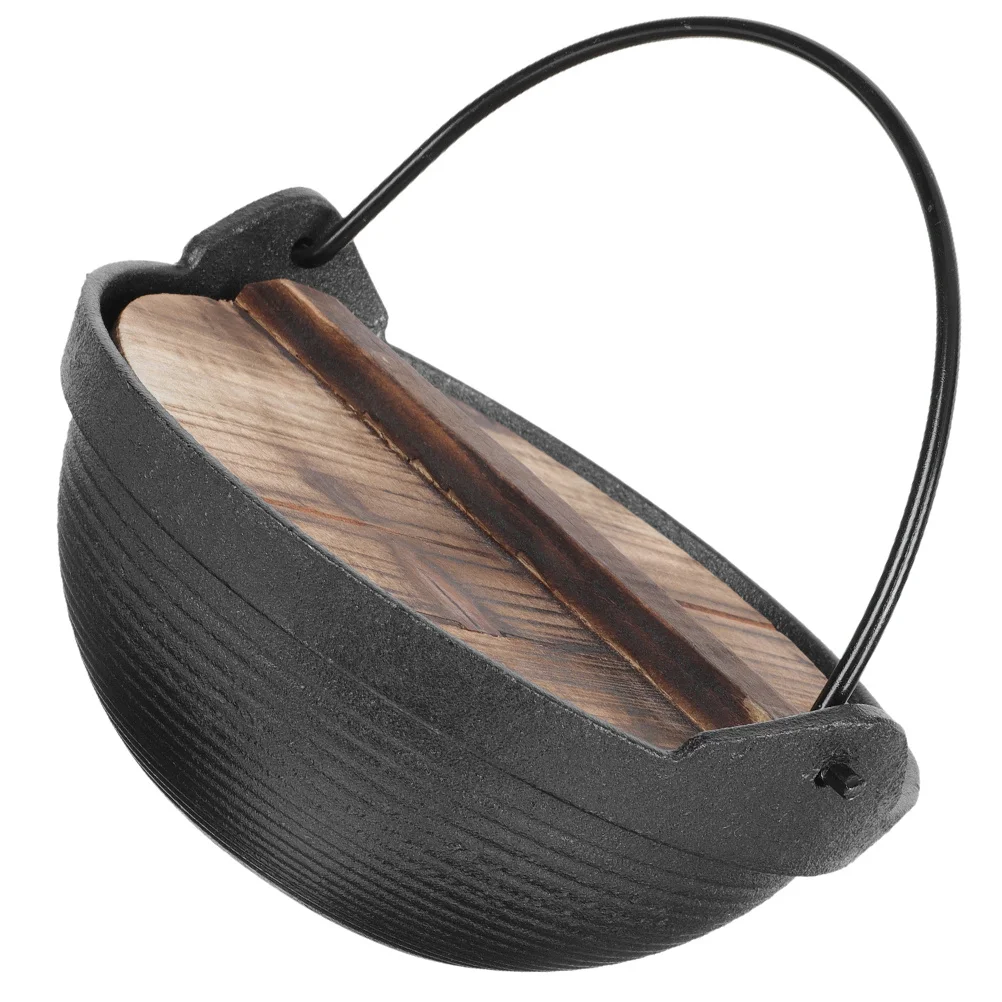 

Japanese Style Iron Hanging Cooking Pot Camping Outdoor Pot Stewing Soup Sukiyaki Cooker Outdoor Picnic Cookware