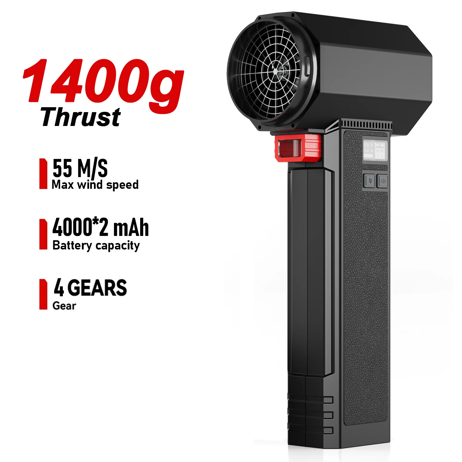 Booster TF64 Luchtblazer Krachtige draagbare turboventilator 64 mm borstelloze motor 1400G Stuwkracht 750 W Krachtige autodroger Bladstof blazen