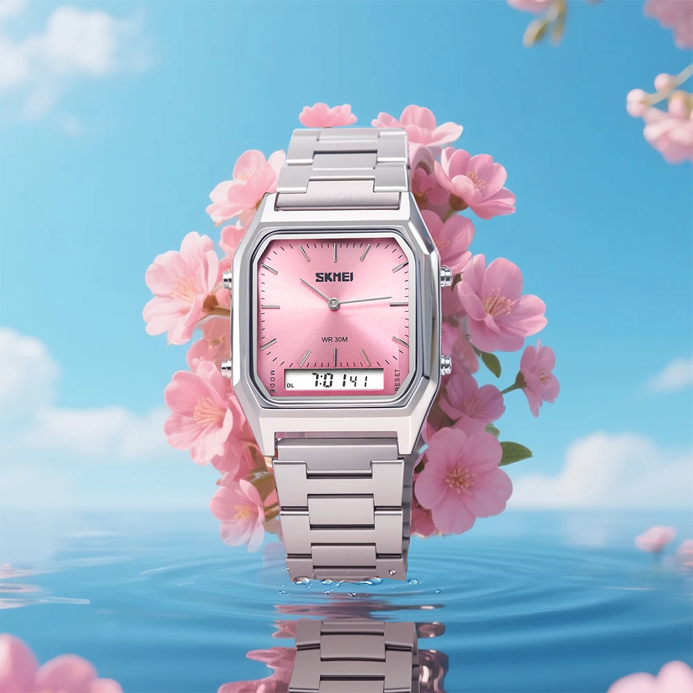 

SKMEI светящиеся цифровые электронные часы с двойным дисплеем, модные кварцевые часы для мужчин и женщин, студенческие 3-красовые водонепроницаемые наручные часы