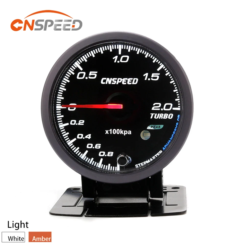 

Автомобильный турбо-усилитель CNSPEED, диаметром 60 мм, 1-2 бар, с черной поверхностью, янтарно-белая подсветка, с пиковой функцией, измеритель турбо-усиления