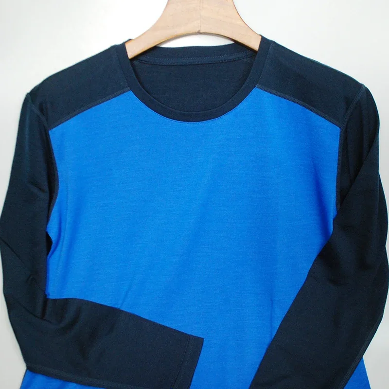 

Мужская футболка с длинным рукавом из 100% мериносовой шерсти, термооснова, шерстяная рубашка, впитывающая влагу, дышащая, против запаха