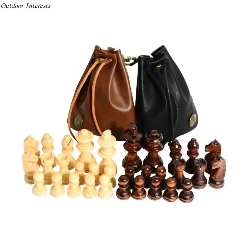 

32Pcs Chess Pieces with Bag International Chess Figures for Adults or Children 400C