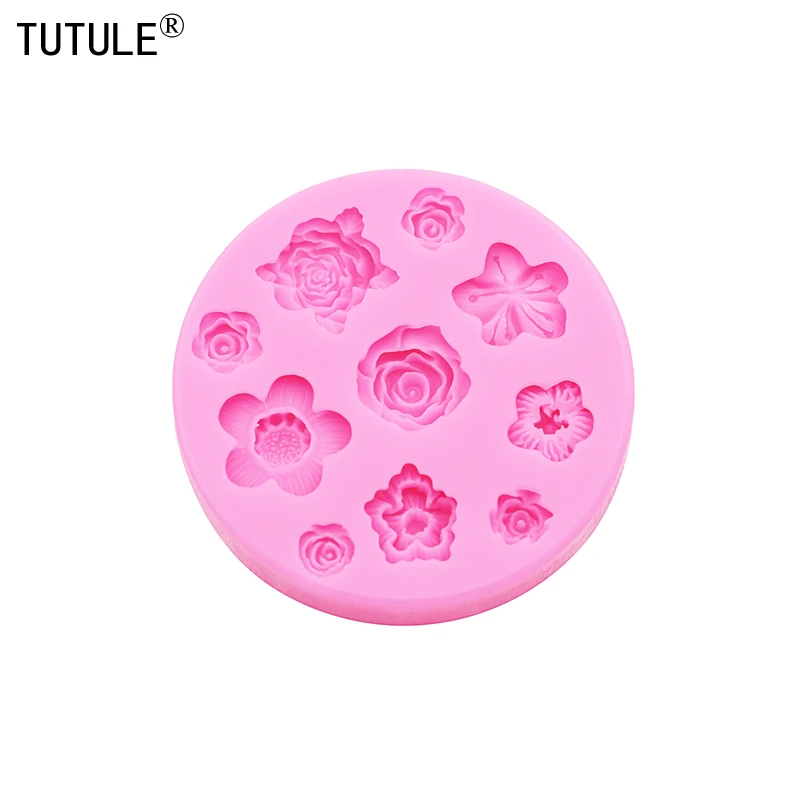 3D Flowers silicone mold flower resin phone case head rope hair card jewelry accessories mold flower Chocolate silicone Mold