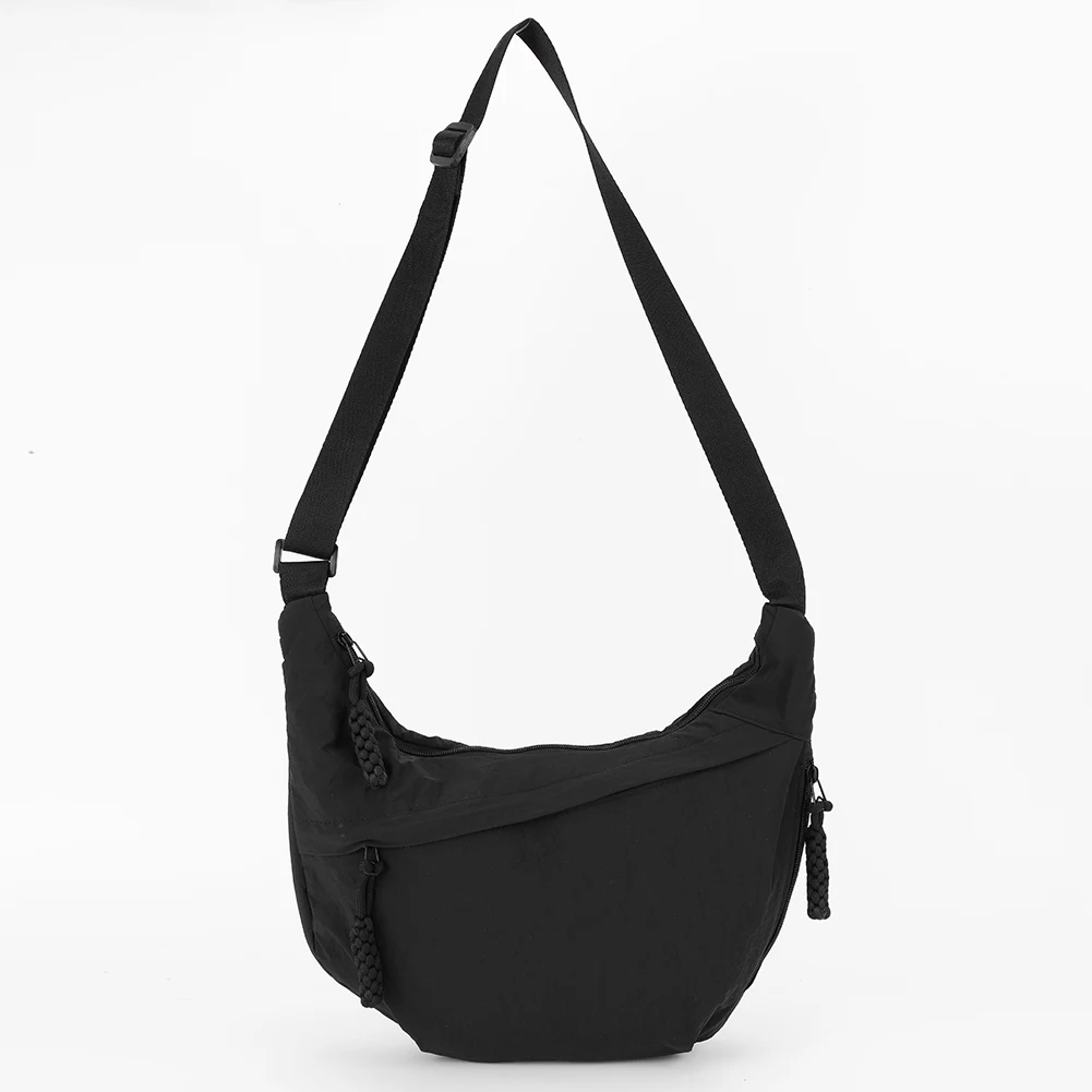 

Nylon Trendy Crescent Bag with Zipper Tote Handbag with Adjustable Strap Hobo Shoulder Bag Lightweight Shoulder Purse for Women
