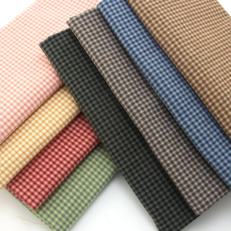 DIY Japan Little Cloth Group Yarn-dyed fabric,for Sewing Handmade Patchwork Quilting ,Grid Stripe Dot 50x150cm