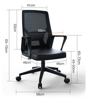 Modern Foldable Mesh Lumbar Support Computer Chair Executive Folding Ergonomic Office Chair Without Wheels