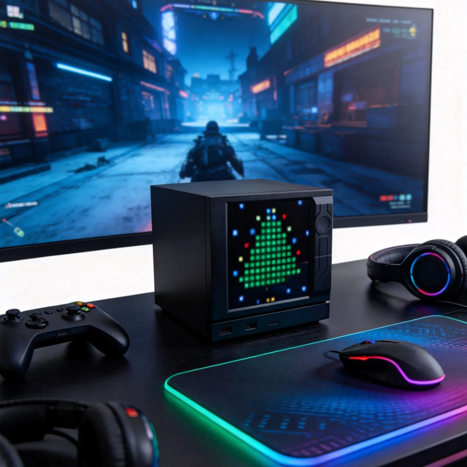 For 2026 Steam Machine Faceplate LED Pixel Panel 16x16 RGB Matrix APP Control DIY Magnetic Attach Replacement Cover ABS