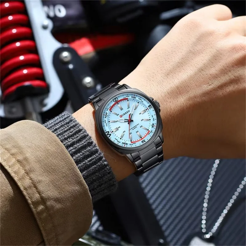 CURREN 8455 Casual Men's Quartz Watch Brand Sports Fashion Waterproof Stainless Steel Strap Creative Male Clock Business Watches