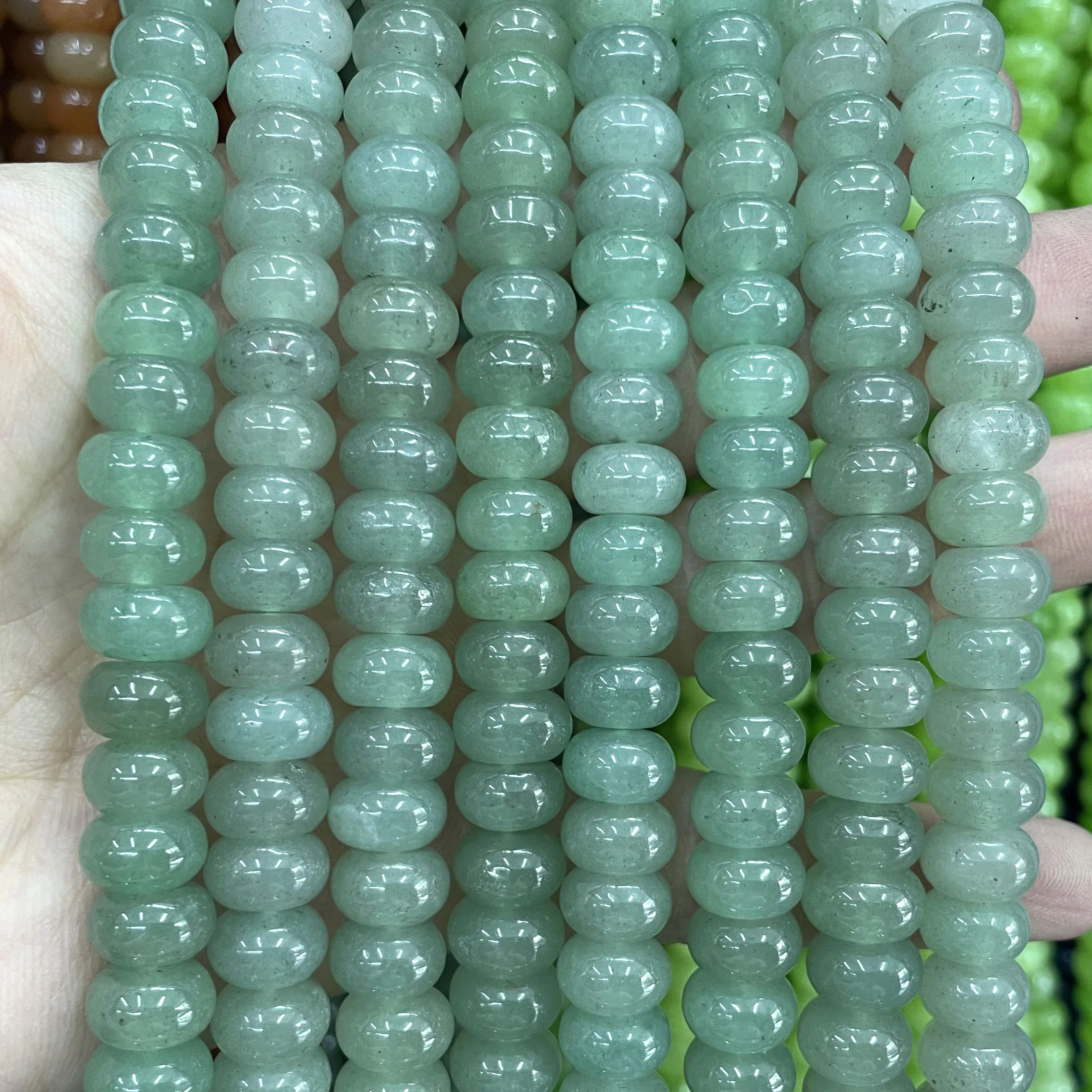 4 6 8 10 MM Naturstein Tigerauge Quarz Aventurin Flache Rondelle Raum Perlen Für Schmuck Machen Diy Halskette zubehör – Detail 13