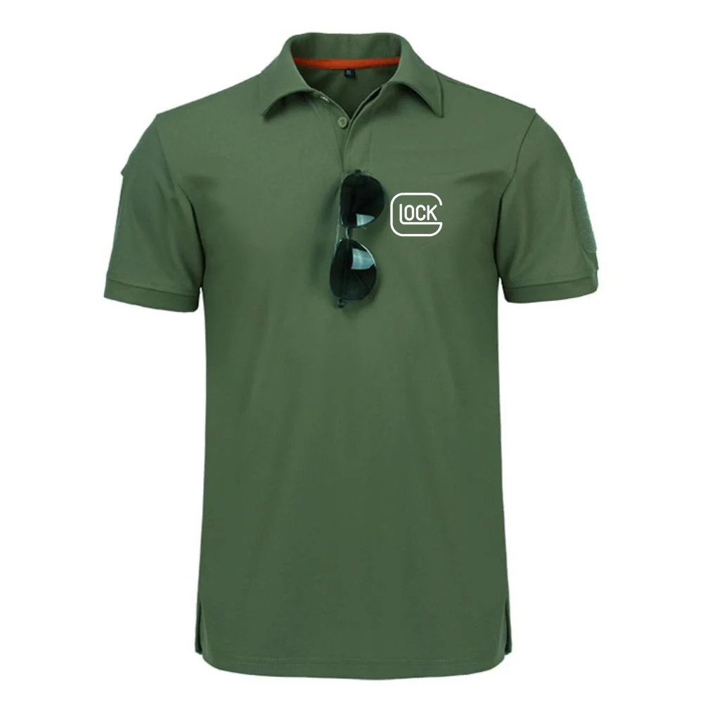 Camisas Polo Masculinas de Estilo Militar, Glock, Tiro, Caça, Top Selva, Airsoft, Caminhadas, Pistola, Polícia, Lapel Tops, S-4XL