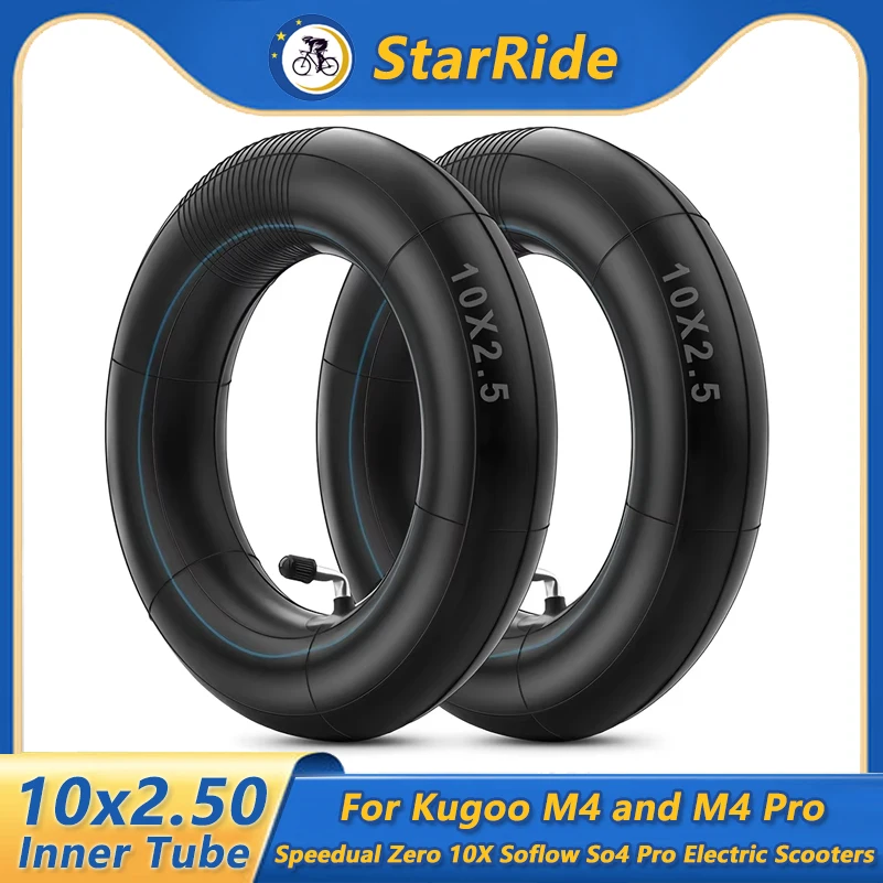 10x2,50 dickeres Innenrohr gebogenes silbernes Ventil 80/65-6 10x3,0 255x80 Innenrohr für Kugoo M4 M4Pro/Zero 10X Elektroroller-Teile