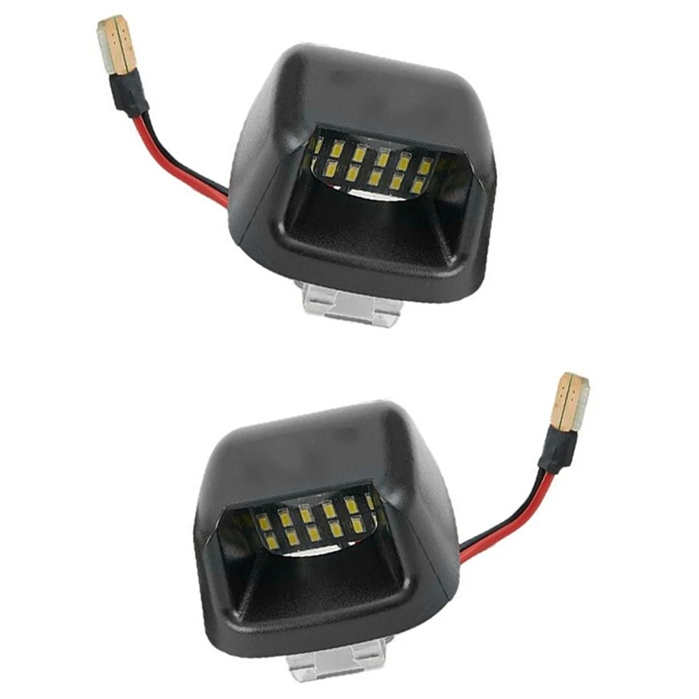 

2 шт. светодиодные фонари номерного знака, черный корпус, белый свет 26510-ZP50A, подходят для Nissan Navara D40 Frontier 2007-2019