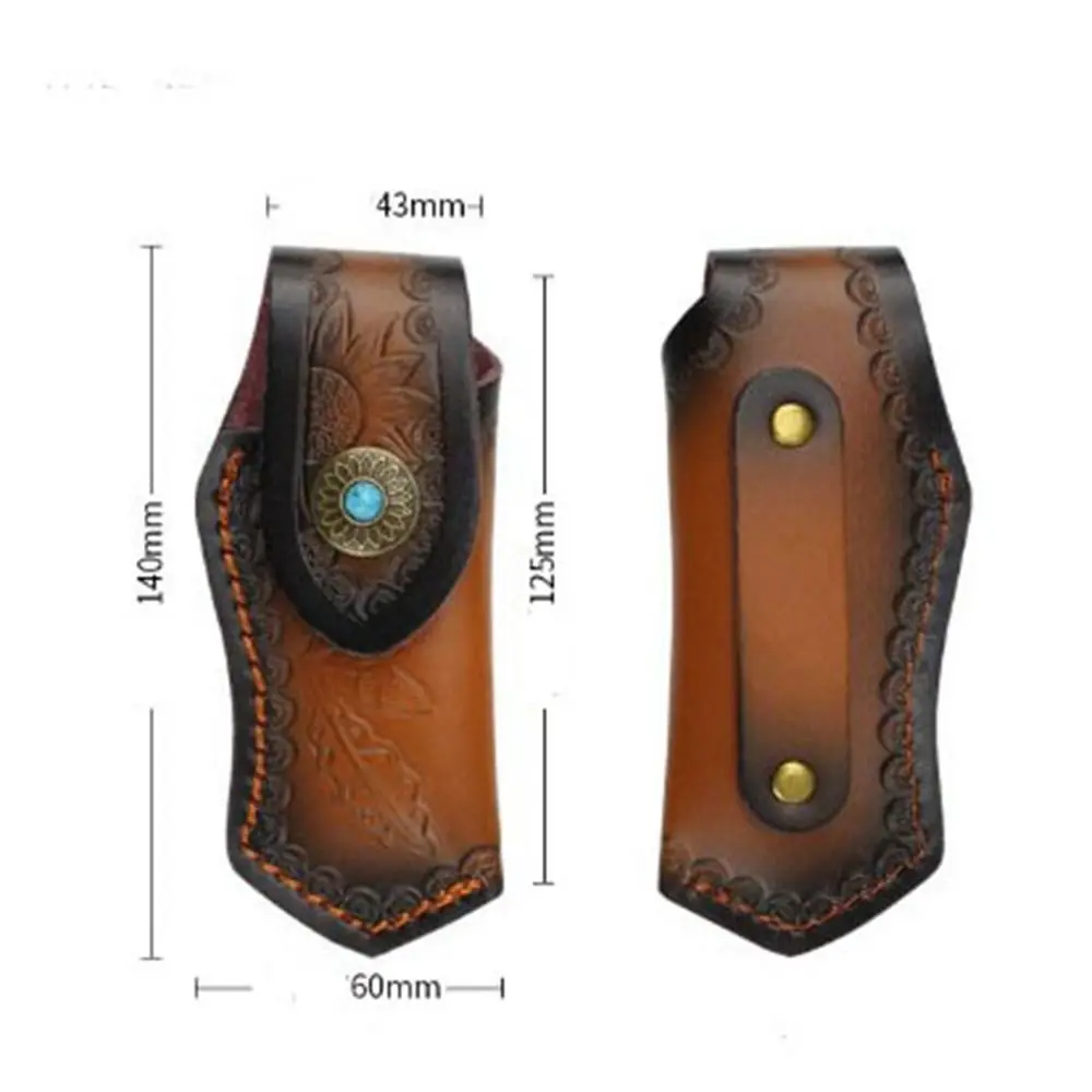 Foldable Waist Knife Scabbard Flashlight Belt Loop Case Holder Leather Sheath Hunt Camping Pocket Outdoor Carry Equipment