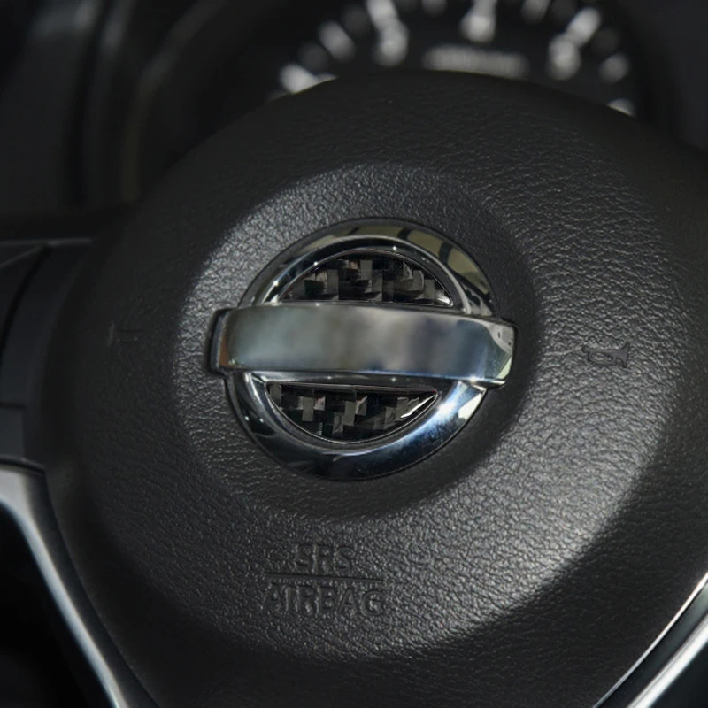 Car Steering Wheel Carbon Fiber Stickers For Nissan Qashqai J11 J10 X-trail T32 Juke Altima Sentra Micra Leaf Inner Cover Decal