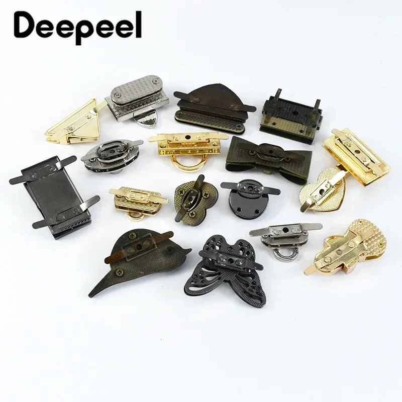 4Pcs Deepeel Metal Bag Lock Buckles Colored Turn Twist Locks Bags Closure Purse Decor Latch Clasp DIY Sewing Hardware Accessory