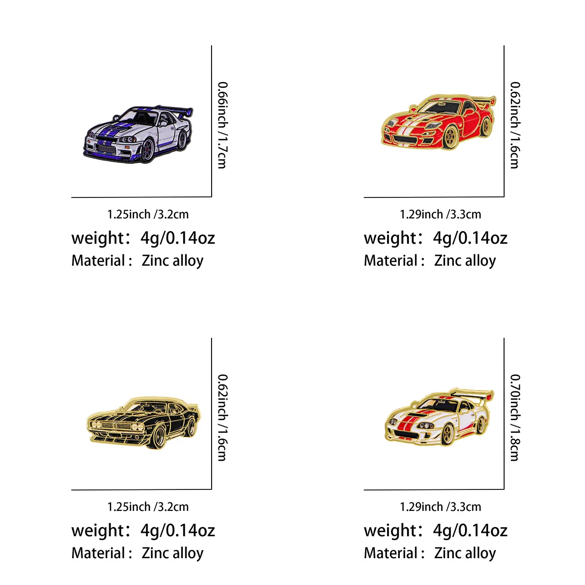 Race Car Enamel Pin JDM Sports Lapel Badge Retro Modified Vehicle Pins Brooch DIY Backpack Jacket Hat Cloth Craft Jewelry Gift