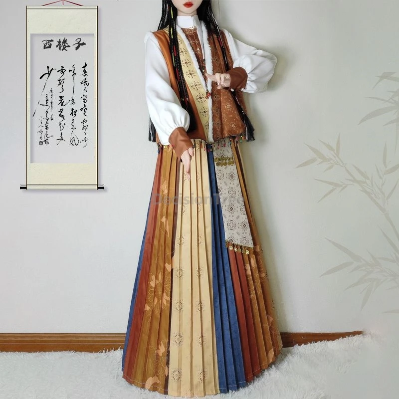 تصميم عنصر عرقي مميز لعام 2025 أزياء هانفو الصينية العصرية لأسرة تانغ للسيدات أزياء تنكرية يومية على الطراز القديم من hanfu