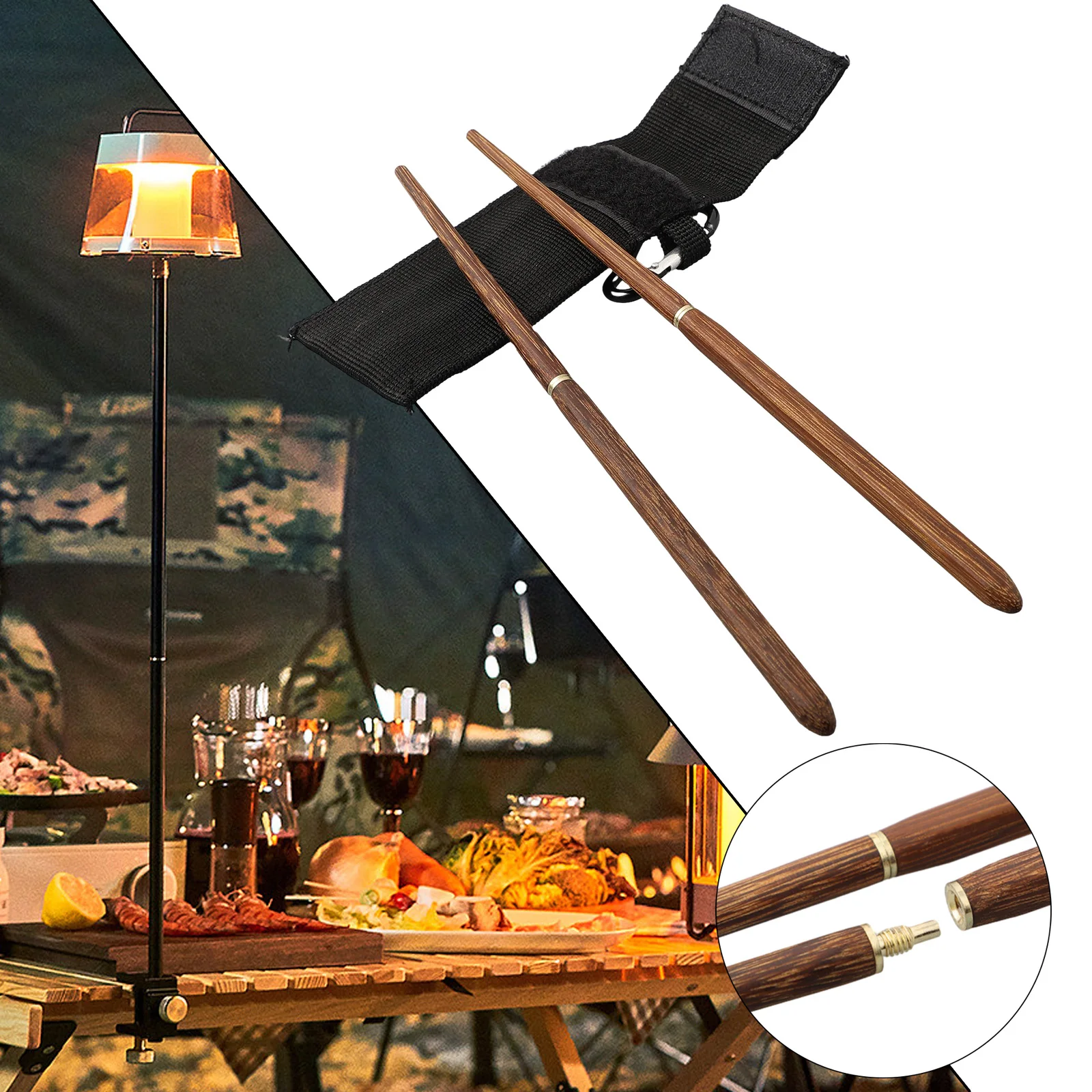 

1 Pair Wooden Folding Chopsticks Portable Chopsticks For Outdoor Camping Tourism Picnic Tableware Reusable Camping Chopsticks