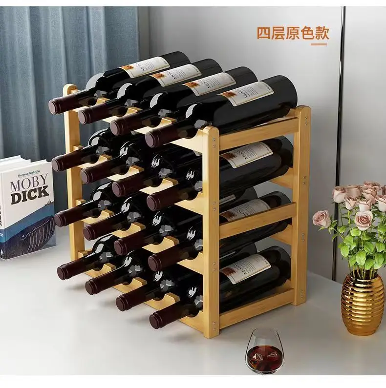 Red Wine Rack Decoration Household Grid Wine Display Rack Table Creative Wine Bottle Rack Simple Wine Cabinet Assemble Storage R