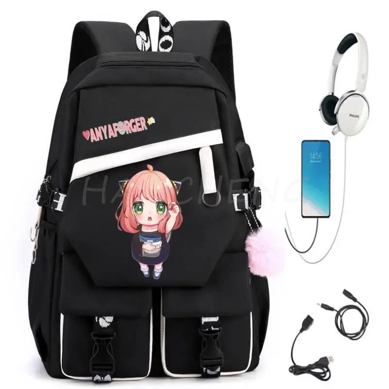 Backpack Anime Spy X Family Sweet Soft Large Capacity Student Schoolbag College Students Patchwork Laptop Simple Mochilas Gift