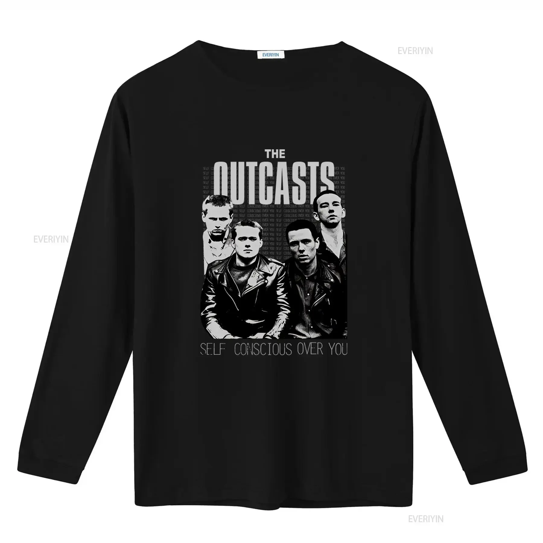 The Outcasts Self Conscious Over You Rock Band Women's T Shirt vintage Washed Unisex Slightly Top For Everyday Wear streetwear