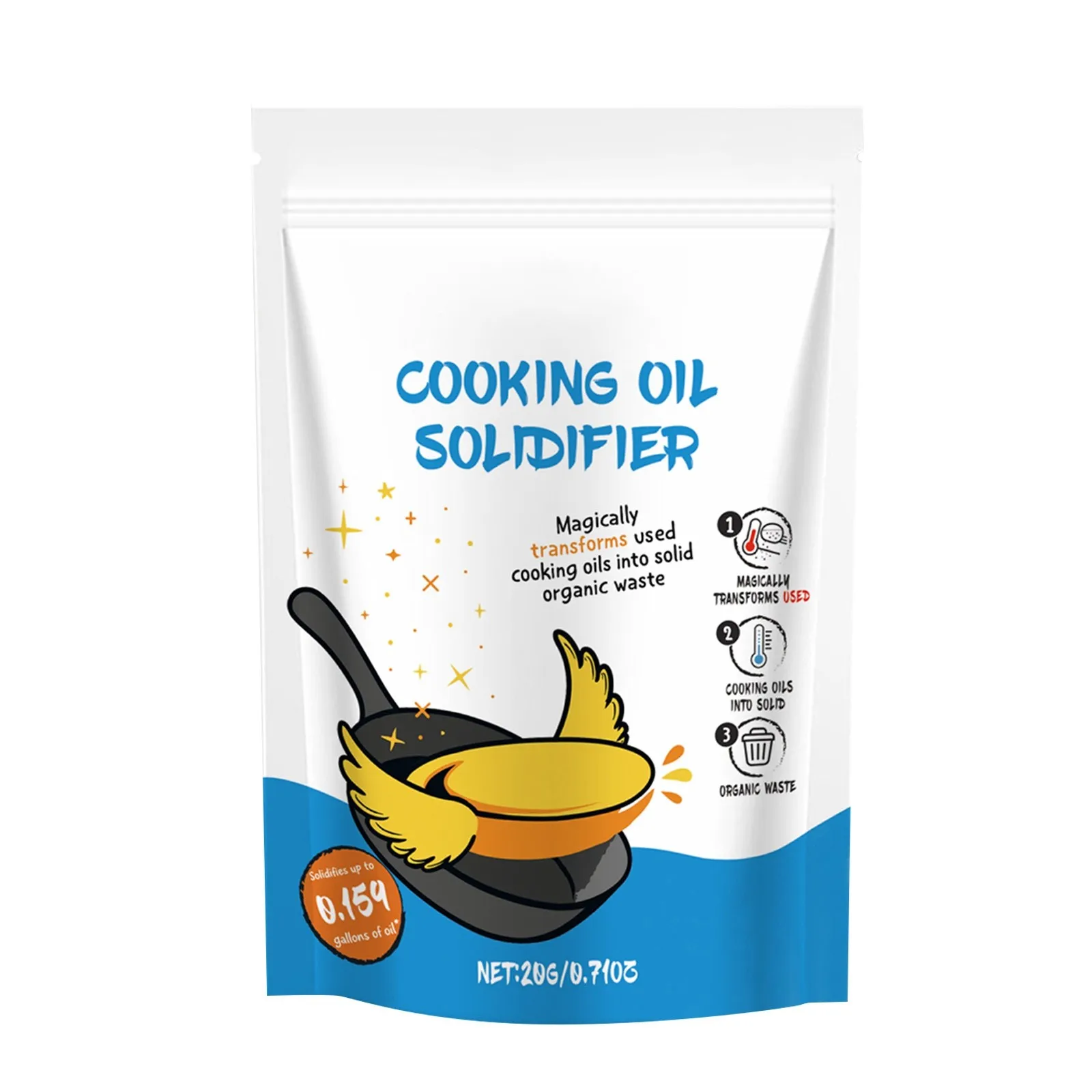 Super Fry Cooking Oil Solidifier Cooking Oil Solidifier Waste Oil Solidifier Kitchen Waste Oil Rapidly Solidify Waste Oil,20g